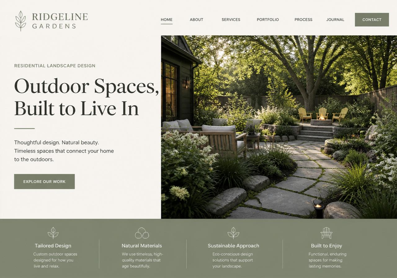 Preview of Ridgeline Gardens website